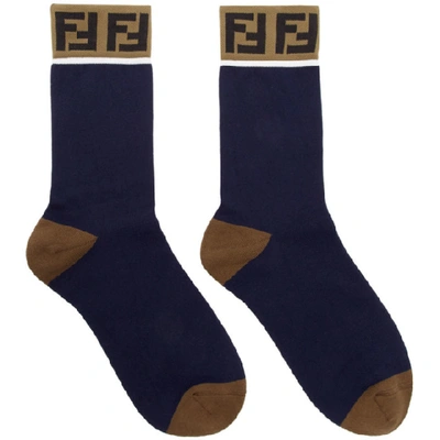 Shop Fendi Blue Forever  Socks In F0cdh Blue