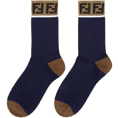 Shop Fendi Blue Forever  Socks In F0cdh Blue