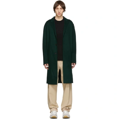 Shop Acne Studios Green Oversized Coat In Bottle Green