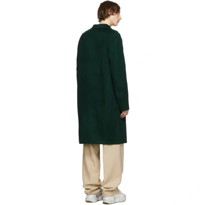 Shop Acne Studios Green Oversized Coat In Bottle Green