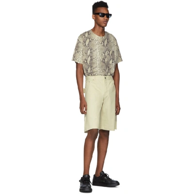 Shop Alexander Wang Beige High-twist Snake Print T-shirt In 145 Ecru