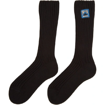 Shop Prada Black Logo Socks