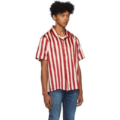 Shop Visvim Red & Off-white Free Edge Shirt