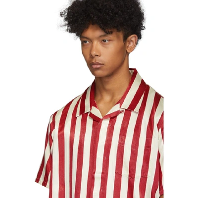 Shop Visvim Red & Off-white Free Edge Shirt