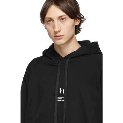 Shop Neil Barrett Black Zeus Rider Hoodie In 524 Blk