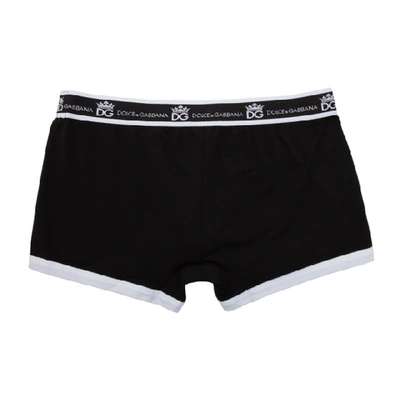 Shop Dolce & Gabbana Dolce And Gabbana Black And White Regular Boxers In N0000 Black