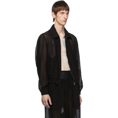 Shop Random Identities Black Mesh Zip-up Jacket In Blk Mesh