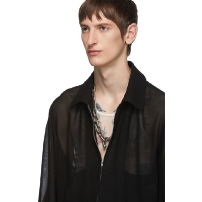 Shop Random Identities Black Mesh Zip-up Jacket In Blk Mesh