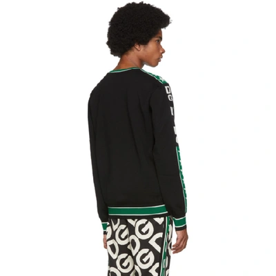 Shop Dolce & Gabbana Dolce And Gabbana Black And Green Wool Dg King Sweatshirt In Hn92a Blk