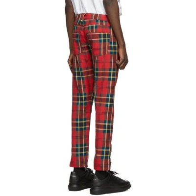 Shop Alexander Mcqueen Red Tartan Bug Trousers In 6663 Rdgrnb