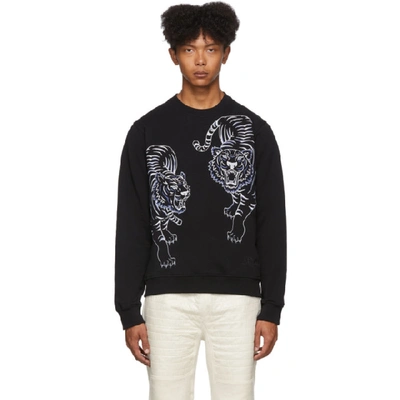 Shop Kenzo Black Double Tiger Sweatshirt In 99 Black