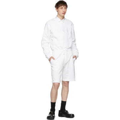 Shop Kenzo White Nylon And Jersey Shorts In 01 White