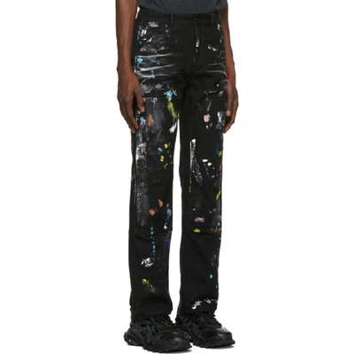 Shop Off-white Black Hybrid Carpenter Trousers In Paint Fus