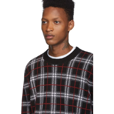 Shop Burberry Black Check Fletcher Sweater