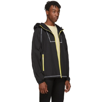 Shop John Elliott Black High Shrunk Full Zip Jacket In Blkyellow