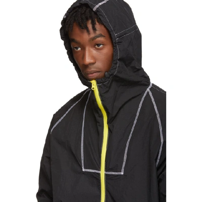 Shop John Elliott Black High Shrunk Full Zip Jacket In Blkyellow