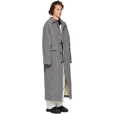 Shop Kassl Editions Grey Wool Maxi Coat