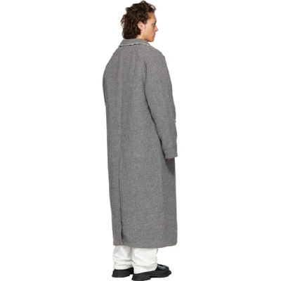 Shop Kassl Editions Grey Wool Maxi Coat