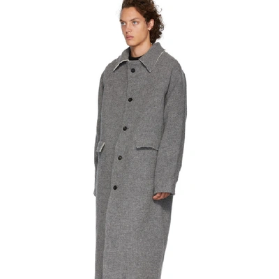 Shop Kassl Editions Grey Wool Maxi Coat