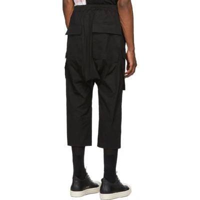 Shop Rick Owens Black Drawstring Cargo Pants In 09 Black