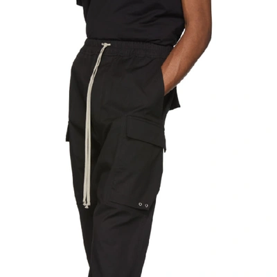 Shop Rick Owens Black Drawstring Cargo Pants In 09 Black