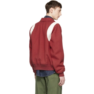 Shop Visvim Reversible Red Vintage Troupe Bomber Jacket