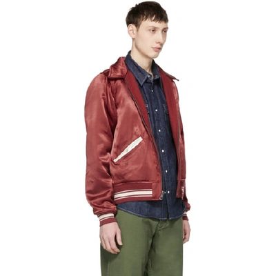 Shop Visvim Reversible Red Vintage Troupe Bomber Jacket