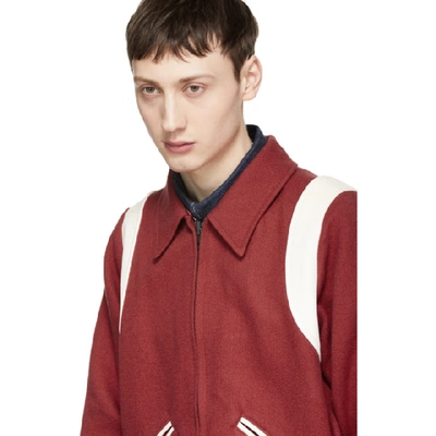 Shop Visvim Reversible Red Vintage Troupe Bomber Jacket