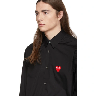 Shop Comme Des Garçons Play Comme Des Garcons Play Black And Red Heart Patch Shirt