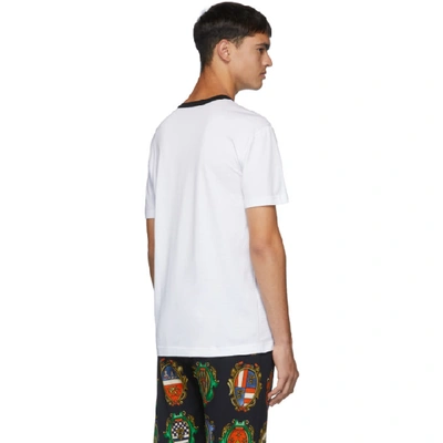 Shop Dolce & Gabbana White Flocked Logo T-shirt