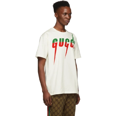 Shop Gucci Off-white Logo T-shirt