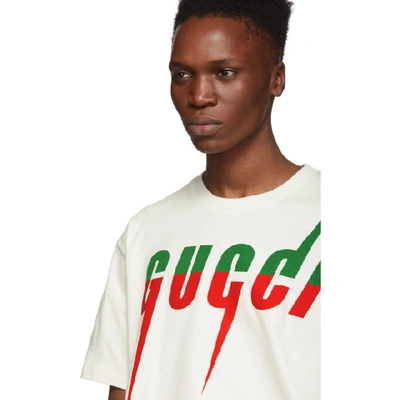 Shop Gucci Off-white Logo T-shirt