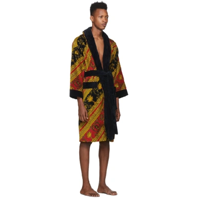 Shop Versace Red & Gold I Heart Baroque Robe