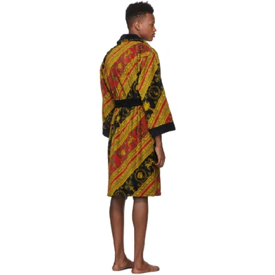 Shop Versace Red & Gold I Heart Baroque Robe