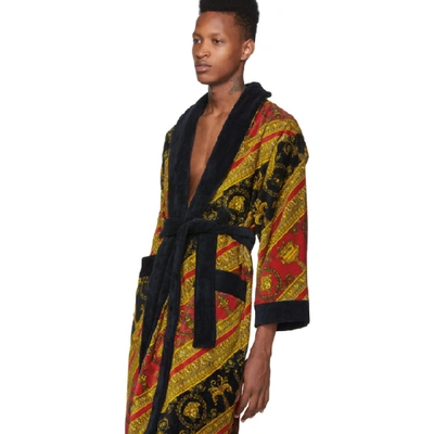 Shop Versace Red & Gold I Heart Baroque Robe