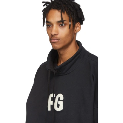 Shop Fear Of God Black Mock Neck Fg Sweatshirt In 010 Vntgblk