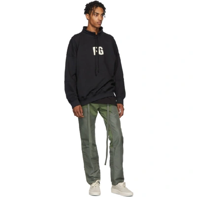 Shop Fear Of God Black Mock Neck Fg Sweatshirt In 010 Vntgblk