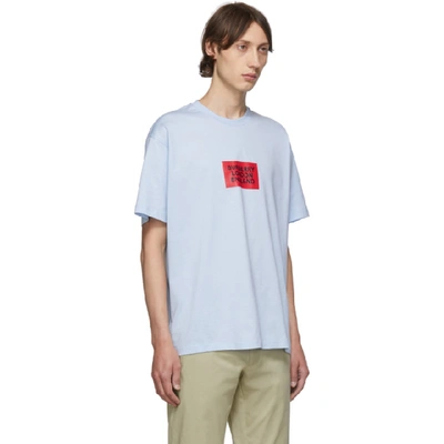 Shop Burberry Blue Fenson Square Logo T-shirt In Pale Blue