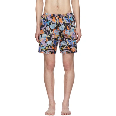 Shop Prada Multicolor Abstract Swim Shorts