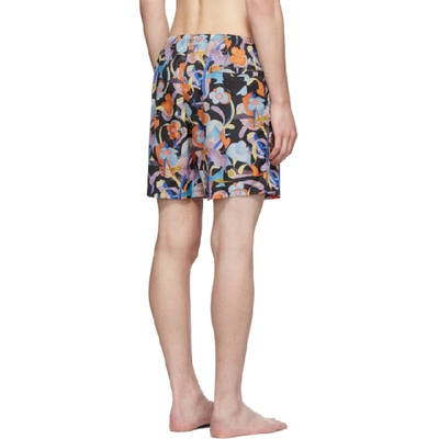 Shop Prada Multicolor Abstract Swim Shorts