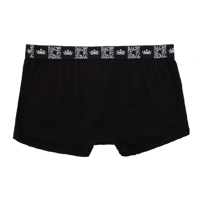 Shop Dolce & Gabbana Dolce And Gabbana Black Crown Logo Regular Boxers In N0000 Black