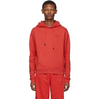 Shop Off-white Red Logo Slim Hoodie In Red Blk