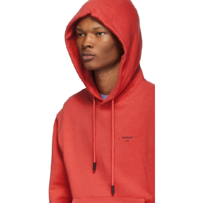Shop Off-white Red Logo Slim Hoodie In Red Blk