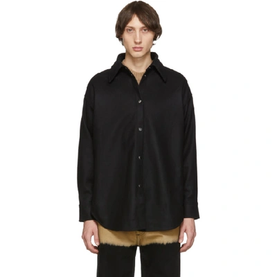 Shop Acne Studios Black Flannel Shirt
