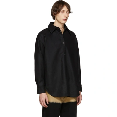 Shop Acne Studios Black Flannel Shirt