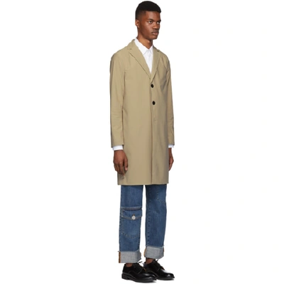 Shop Harris Wharf London Beige Light Technical Overcoat In 446 Camel