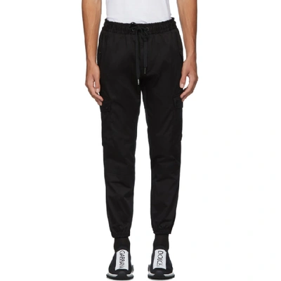 Shop Dolce & Gabbana Dolce And Gabbana Black Stripe Cargo Pants In N0000 Black