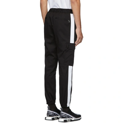 Shop Dolce & Gabbana Dolce And Gabbana Black Stripe Cargo Pants In N0000 Black