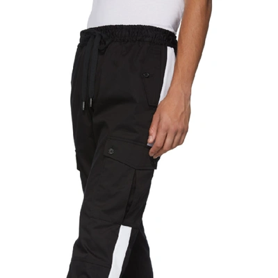 Shop Dolce & Gabbana Dolce And Gabbana Black Stripe Cargo Pants In N0000 Black