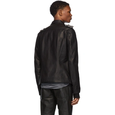 Shop Rick Owens Black Leather Rotterdam Jacket In 09 Black